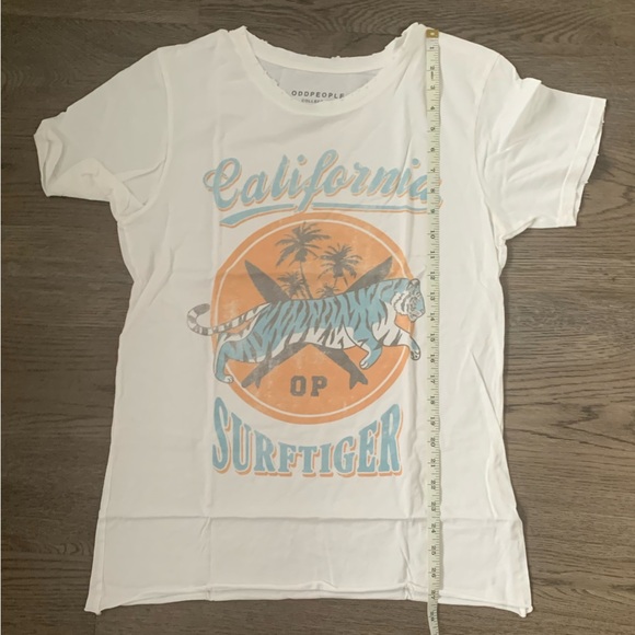 Recycled Karma California Surftiger Boyfriend Tee - Size M - White -NWOT - Picture 7 of 9